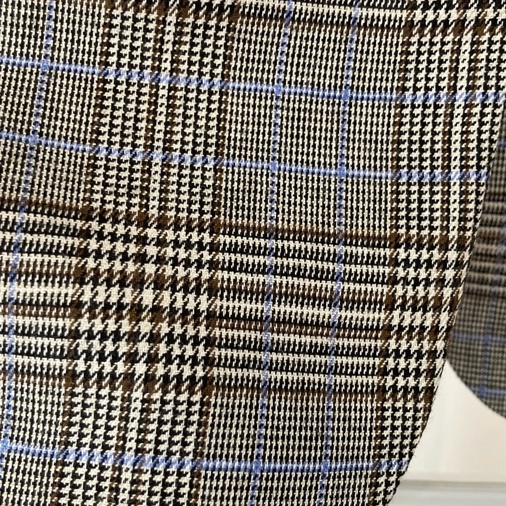 Madewell Italian Wool Fabric Houndstooth Plaid Blazer w/Contrast Felted Collar - Picture 6 of 16